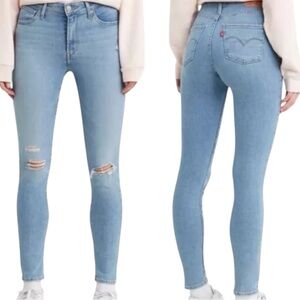 Levi’s 721 High Rise Skinny Jeans Azure Glow Light Wash Size 32